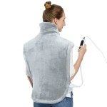 CAROMIO Heating Pad for Neck and Shoulders Back Pain Relief, Weighted Electric Heating Pads with Auto Shut Off, Full Body Large Back Heat Pad, Fast Heating and 4 Heat Settings (Grey, 33x22)