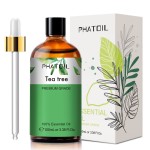 Tea Tree 3.38fl.oz Essential Oil, PHATOIL Pure Aromatherapy Oils for Diffuser, Humidifier, Perfect for DIY Soap, Candle, Bath Bombs Making(100ml)
