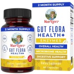MaryRuth Organics Gut Flora Health+ Enzymes | Up to 2 Month Supply | Prebiotic Probiotic Digestive Enzymes Blend for Healthy Gut Biome & Digestive Support | Gastrointestinal Health | 60 Capsules