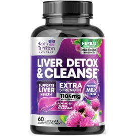 Gentle Liver Cleanse Detox & Repair Formula - Advanced Liver Support Supplement with Silymarin Milk Thistle, Dandelion Root, Artichoke Extract, Turmeric, Choline, & Beetroot - 60 Veggie Capsules