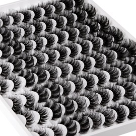 False Eyelashes 48 Pairs 6 Styles Mixed Fake Eye Lashes Bulk Wholesale Dramatic Thick 5D Wispy Strip Faux Mink Eyelashes Multipack