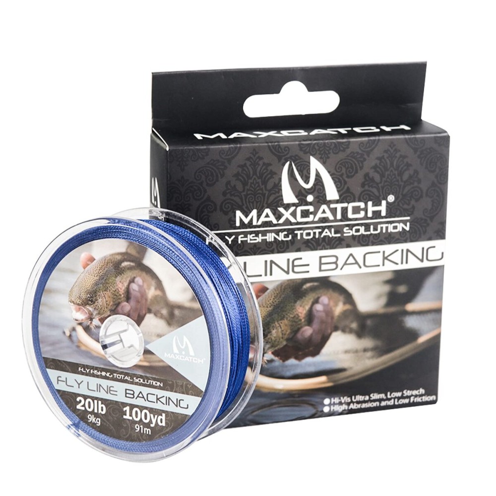 M MAXIMUMCATCH Maxcatch Braided Fly Line Backing for Fly Fishing 20/30lb(White, Yellow, Orange, Black&White, Black&Yellow, Blue, Pink, Green, Purple) (Deep Blue, 20lb,100yards)