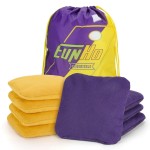 EunHo Dual Sided Cornhole Bags Regulation Set of 8 Professional Cornhole Bean Bags Slick and Stick for Tossing Game-All Weather