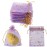 SUMAJU 100 Pieces Moon Star Organza Jewelry Candy Bags, 2.7x3.5 Inch Sheer Purple Organza Pouch Small Gift Bags with Drawstring for Wedding Christmas Party Favors