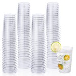 Vplus 150 Pack 12 OZ Reusable Clear Plastic Cups, Disposable Heavy Duty Plastic Cups for Party, Christmas, Wedding, Thanksgiving, Halloween