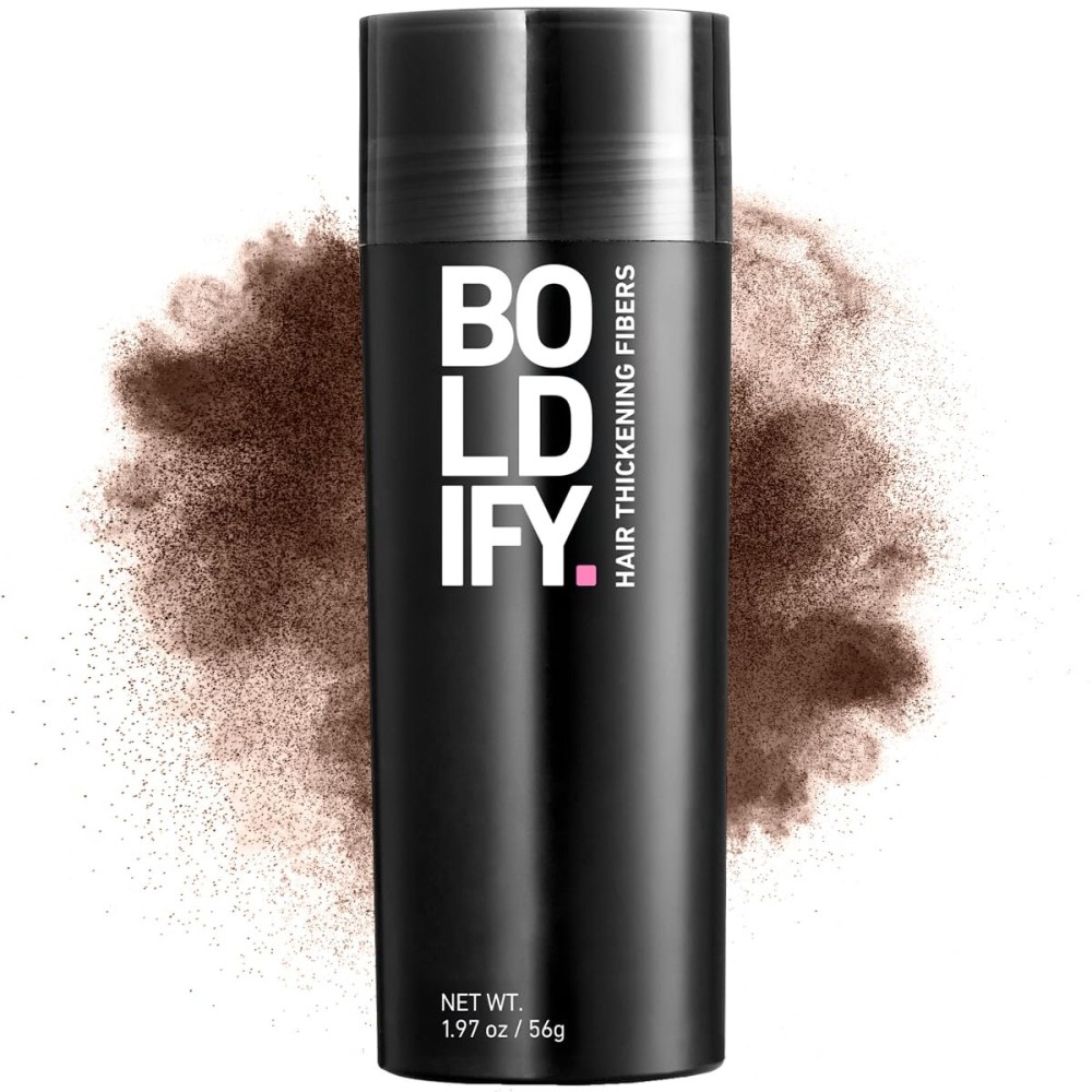BOLDIFY Hair Fibers (56g) - Fill In Thinning and Fine Hair for an Instantly Fuller, Thicker Look - 14 Shades for Women & Men - Medium Brown