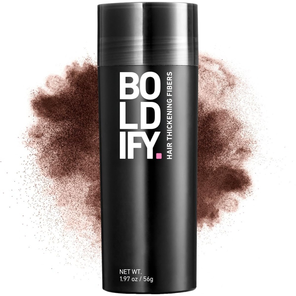 BOLDIFY Hair Fibers (56g) - Fill In Thinning and Fine Hair for an Instantly Fuller, Thicker Look - 14 Shades for Women & Men - Hazel Brown
