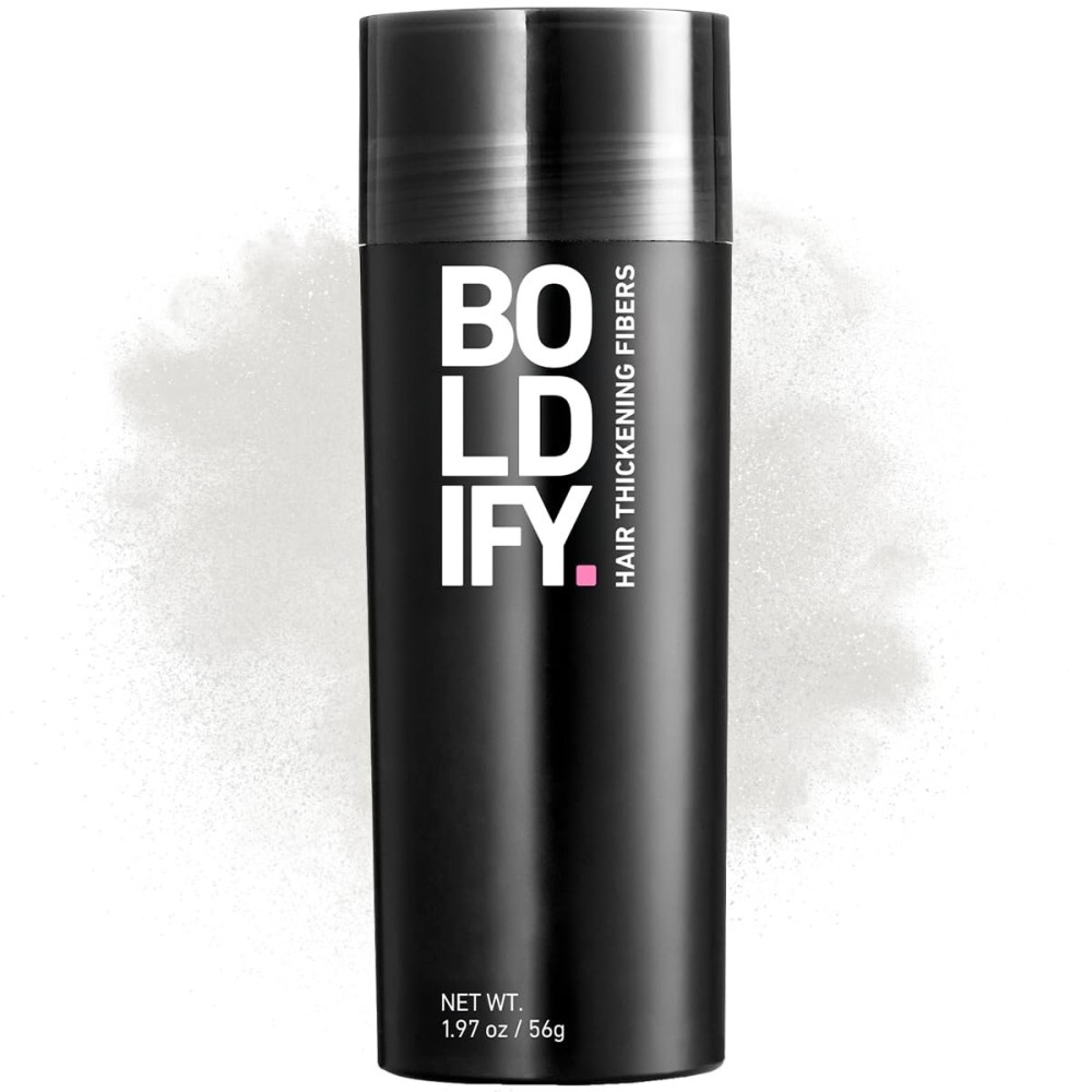 BOLDIFY Hair Fibers (56g) - Fill In Thinning and Fine Hair for an Instantly Fuller, Thicker Look - 14 Shades for Women & Men - White