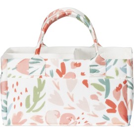 Sammy & Lou Diaper Caddy Organizer - Collapsible Tote Bag with Handles - Organizer for Diapers, Wipes & Baby Changing Supplies - Felt Storage Organizing for Car, Desk, Nursery (Painterly Floral)