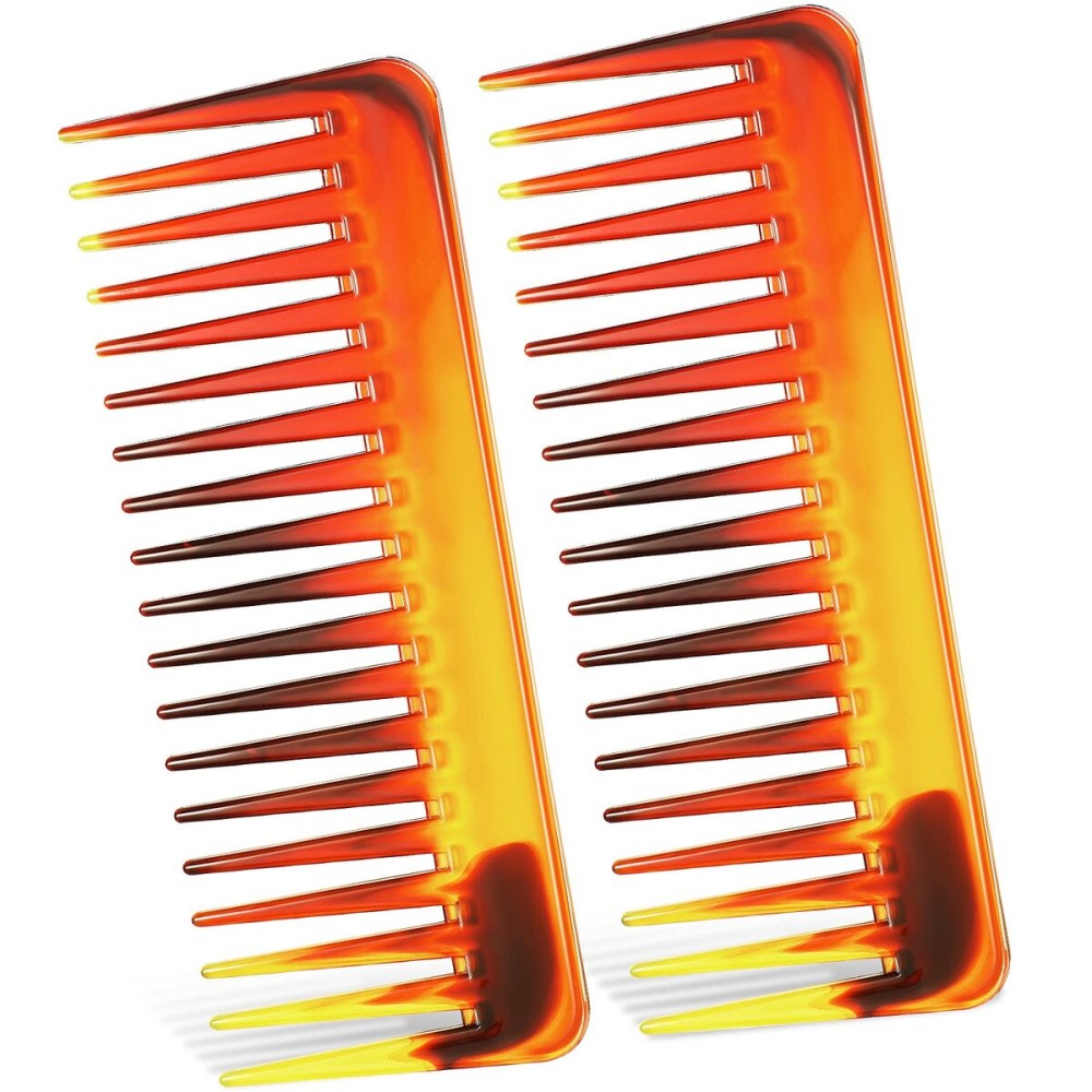 Patelai Wide Tooth Comb Large Hair Detangling Comb for Curly, Wet Dry Hair, No Handle Detangler Accessories(Dark Brown)