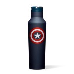 Corkcicle Marvel Sport Canteen - Triple-Insulated Stainless Steel Water Bottle - Straw Cap & Folding Metal Handle - Summer Drinkware Gift - Keeps Drinks Ice Cold - Captain America - 20 oz