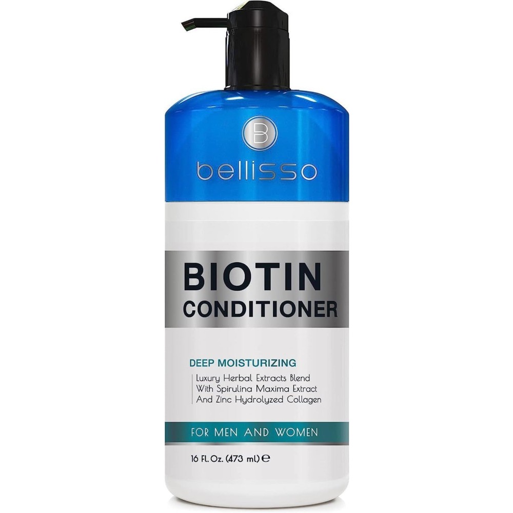 BELLISSO Biotin Conditioner - Sulfate Free Hair Thickening Products for Women and Men - Deep Conditioning Treatment for Dry Damaged Strands