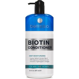BELLISSO Biotin Conditioner - Sulfate Free Hair Thickening Products for Women and Men - Deep Conditioning Treatment for Dry Damaged Strands