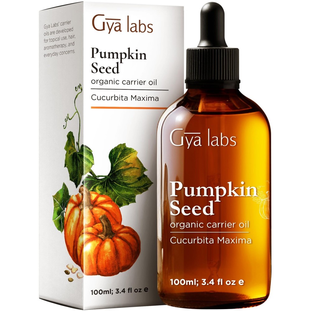 Gya Labs Pumpkin Seed Carrier Oil - 3.4 Fl Oz - for Hair, Skin, Face, Scalp & Body Massage
