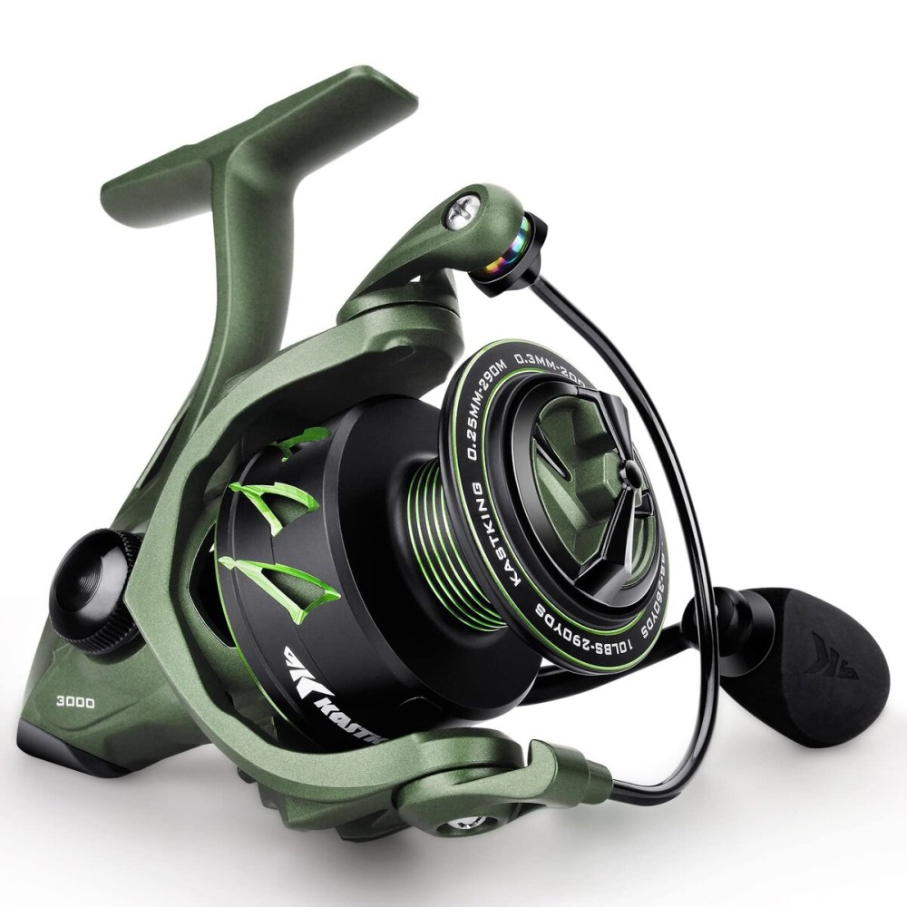 KastKing Spartacus II Spinning Reel - Sealed Carbon Fiber 22LBs Max Drag - 7+1 Stainless BB for Saltwater&Freshwater - 5.2:1 Gear Ratio - Size 500&1000 Perfect for Ice Fishing