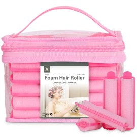 Amzpus 60 Pieces Foam Sponge Hair Rollers - Soft Sleeping Hair Curlers for Hair Styling (0.59inch, Pink)