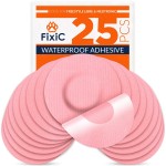 Fixic Freestyle Adhesive Patch 25 PCS - Good for Libre 1, 2, 3 & Plus - Enlite - Guardian - NO Glue in The Center of The Patch - Pre-Cut Back Paper - Long Fixation for Your Sensor! (Pink)