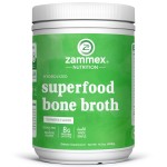 Zammex Bone Broth Plus Superfood Protein Powder (Turmeric Flavor), 8g Hydrolyzed Protein with Vitamin D, for Healthy Skin, Nails, Hair, Joints & Digestion,Non-GMO (30 Servings)