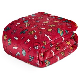 DaysU Plush Flannel Baby Blanket Super-Soft Lightweight, Printed Fleece Baby Blanket for Unisex, Oversized Bed Throws for Kids and Children, Christmas, 50x60