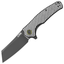 CJRB Crag Folding Pocket Knife, 3.43 AR-RPM9 Steel Blade Carbon Fiber Handle EDC Knife with Pocket Clip for Men Women Camping Survival Hiking, Grey (J1904)