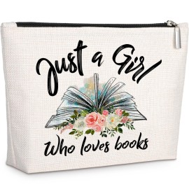 GevGuxLuo Book Lovers Gifts, Book Makeup Bag for Women, Birthday Gifts for Daughter Sister Bestie Librarian Readers Who Loves Books, Bookish Gifts Cosmetic Bag Zipper Pouch for Book Lovers
