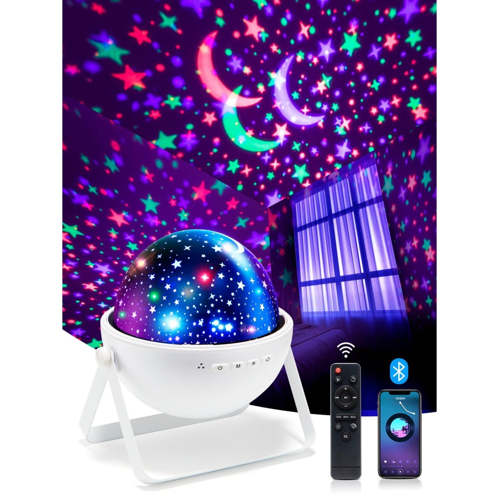 Star Projector for Kids Room, 15 Colors+Bluetooth Music Star Night Light Projector for Bedroom,360Rotating+AUTO Timer Kids Night Light, Remote Star Projector Lights for Bedroom,Boy Girls Baby Gifts