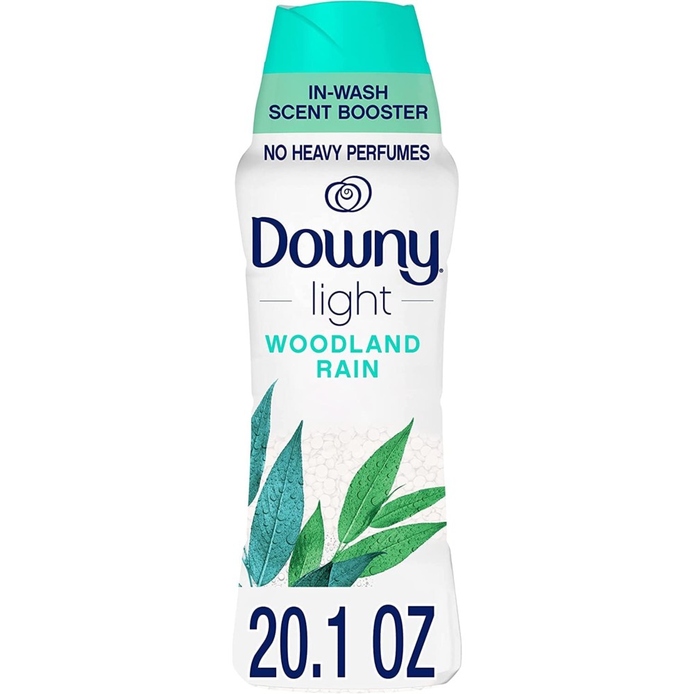 Downy Light Laundry Scent Booster Beads for Washer, Woodland Rain, 20.1 oz, with No Heavy Perfumes