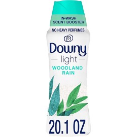 Downy Light Laundry Scent Booster Beads for Washer, Woodland Rain, 20.1 oz, with No Heavy Perfumes