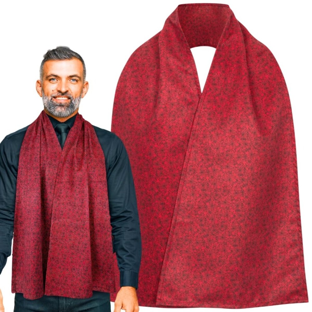 Adult Bib Scarf - Dignified Alternative to Adult Bibs | Washable and Reusable Clothing Protectors | Adult Bibs for Eating Poinsettia