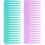 Patelai Wide Tooth Comb Large Hair Detangling Comb for Curly, Wet Dry Hair, No Handle Detangler Accessories(Cyan, Purple)