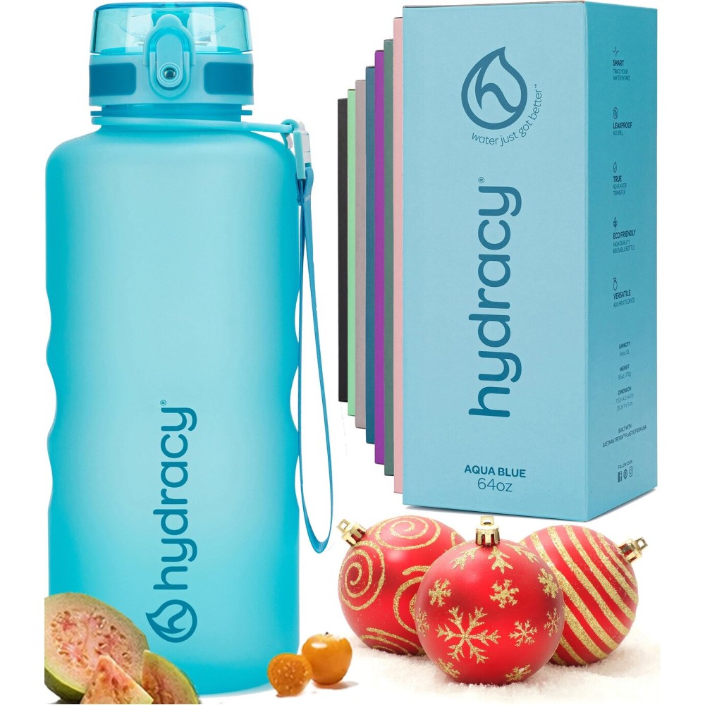 Hydracy 2L Large Water Bottle, 100% BPA Free Tritan Plastic, Leakproof, Zero Condensation, Motivational Timeline, Safe, Non-Toxic, Durable, Smart Design