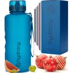 Hydracy Water Bottle with Time Marker -Large Half Gallon 64 oz BPA Free & No Sweat Sleeve -Leak Proof Gym with Fruit Infuser Strainer & Times to Drink -Ideal for Sports & Outdoors