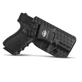 POLE.CRAFT IWB Kydex Holster Fits: Glock 19 19X 25 44 45 (Gen 1 2 3 4 5) & Glock 23 32 (Gen 3 4) - Inside Waistband Carry Holster for G19 G19x G23 G25 G32 G44 G45 (Black,Right)