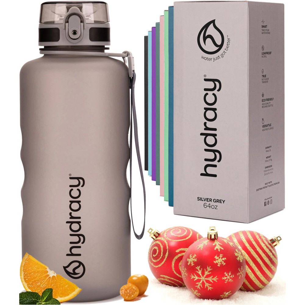 Hydracy 2L Large Water Bottle, 100% BPA Free Tritan Plastic, Leakproof, Zero Condensation, Motivational Timeline, Safe, Non-Toxic, Durable, Smart Design