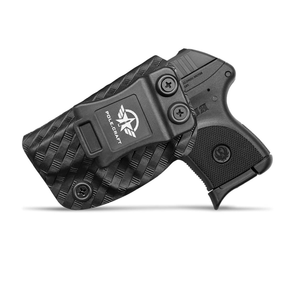 Ruger LCP 380 Holster, Carbon Fiber Kydex Holster IWB for Ruger LCP 380 - Inside Waistband Holster LCP 380 Auto Pistol Case Pocket Gun Pouch Accessories (Black, Left Hand)