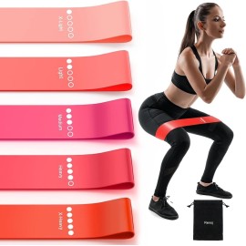 Resistance Bands for Working Out, 5-Pack Elastic Exercise Bands for Strength Training, Stretching, Workout; Home Gym Equipment for Women Men, Pilates Yoga Physical Therapy, Leg Glute Arm Exercise Kit