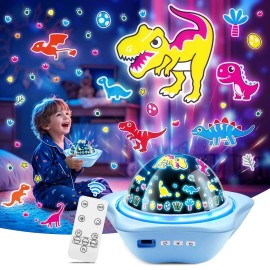 Onefire Star Projector Light Up Toys, Glow In The Dark Stars for Ceiling Projection Kids Toys,Dimmable Night Light Projector for Kids Room,Remote Dinosaur Toys for Boys,Dinosaur Gifts for Toddler Toys
