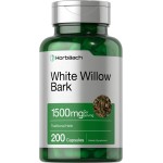 Horbach White Willow Bark Capsules | 1500mg | 200 Pills | Max Strength | Non-GMO, Gluten Free Herb Extract
