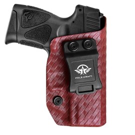 POLE.CRAFT Taurus G3C Holster, Taurus G2C Holster, Carbon Fiber IWB Kydex for Taurus G3C / G2C 9mm G2S / Millennium PT111 G2 / PT140 PistolInside Waistband Concealed Carry HolsterRed, Right Hand