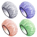 Aquior Shower Cap,Shower Caps for Women Long Hair,Silky Satin Hair Bonnet Reusable Bathing Cap,Extra Large for All Hair Length,4 Colors