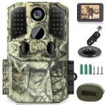 WOSODA 36MP 1920P Trail Camera, Game Camera with Night Vision Motion Activated 0.2s Trigger Time 120 Wide Sensor Deer Cam Waterproof with 2\'\' LCD for Outdoor Wildlife Monitoring