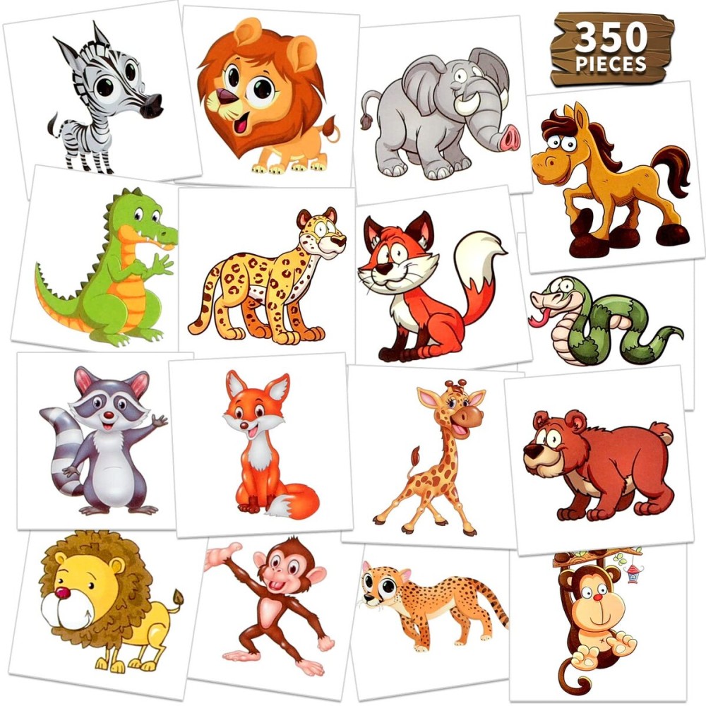 Waterproof Temporary Tattoos For Kids - 350 Pieces | Animals, Insects and Sea Animals | Temporary Tattoo Sheets for Boys | Party Favor for Goody Bags | Non-toxicSkin-Safe*Cosmetic-Grade