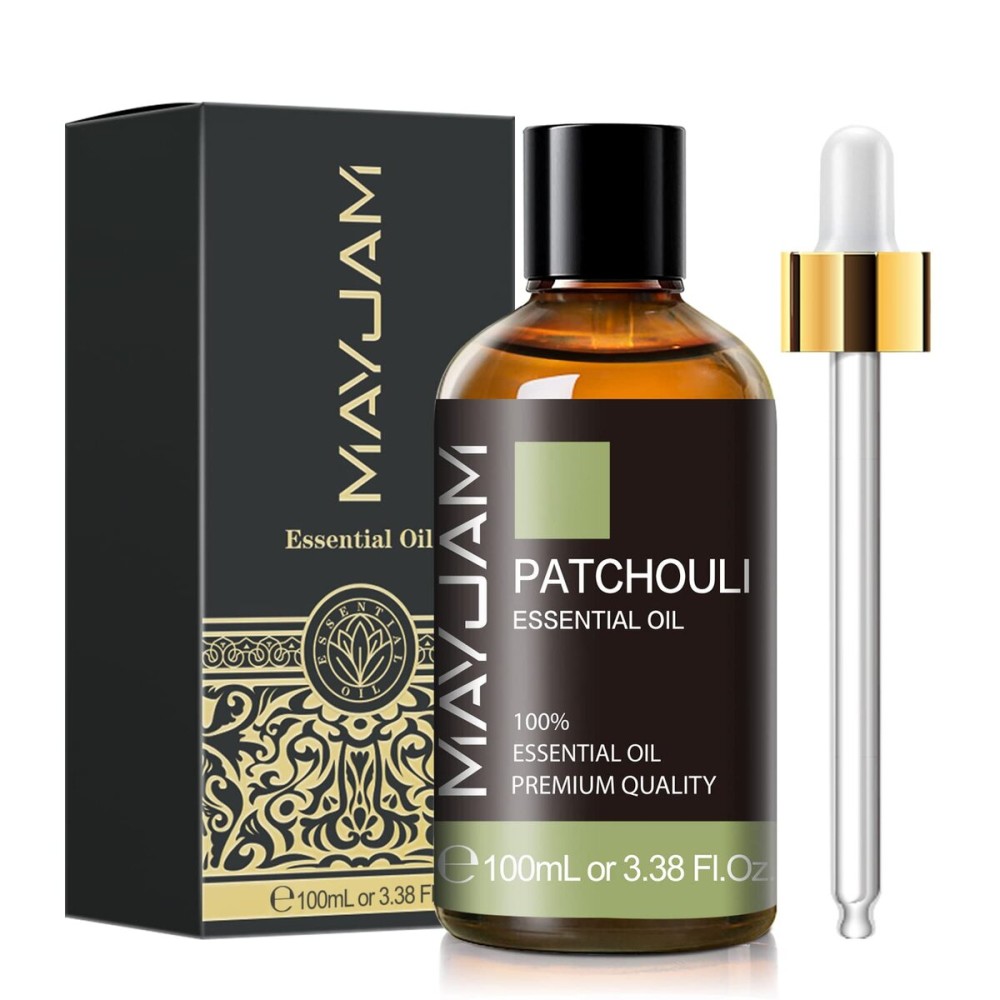 Patchouli Essential Oil, MAYJAM 3.38FL.OZ Essential Oils, Use with Aromatherapy Diffuser, During Yoga, Massage, Bath, Patchouli Oil for Skin