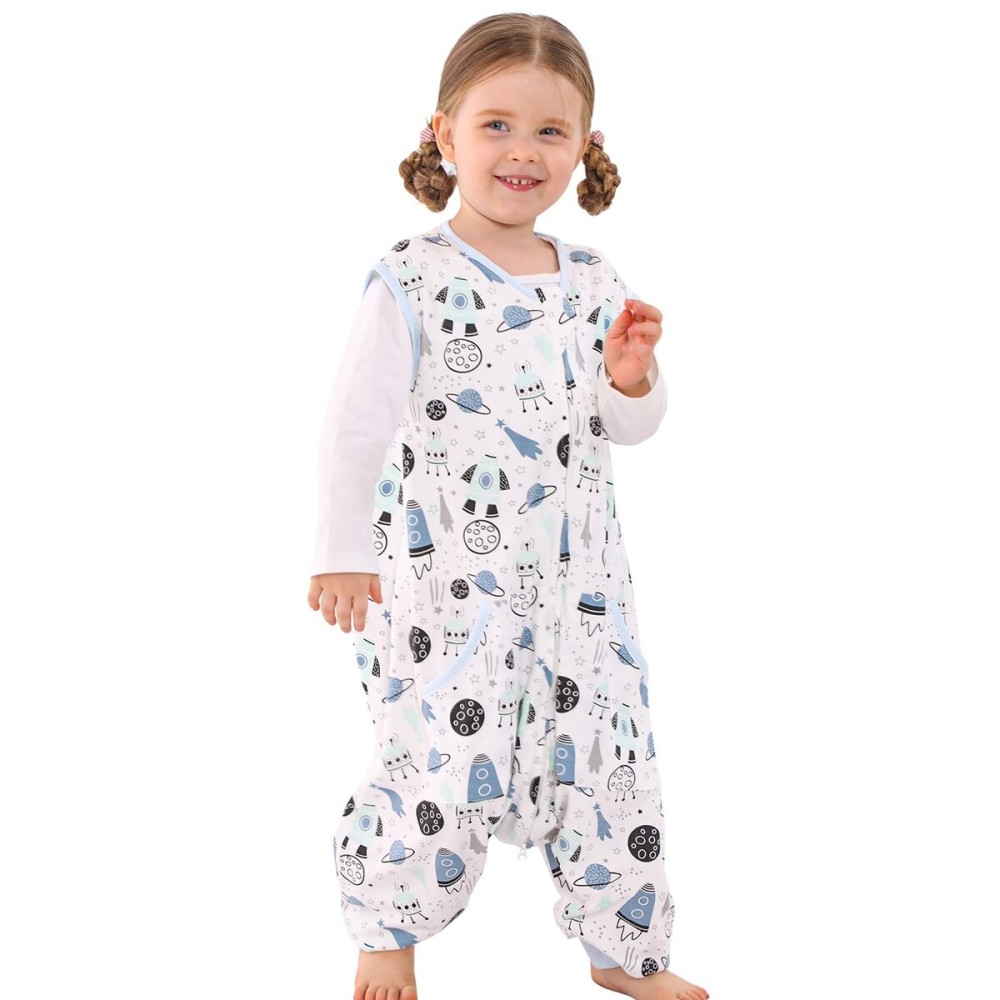 WONDAY Toddler Sleep Sack with Feet, 0.5 Tog Sleeping Sacks for Walking with Legs 3-5T 4T 5T