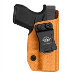 POLE.CRAFT Carbon Fiber IWB Kydex Holster for Glock 43X/Glock 43 Gen 1 2 3 4 5 Pistol Case - Inside Waistband Concealed Carry - Adjustable Cant - Guns Accessories - Right Hand/Orange