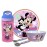 Zak Designs 5-Piece Dinnerware Set, Disney Minnie Mouse - Durable Plastic & Stainless Steel - Includes Water Bottle, 8-Inch Plate, 6-Inch Bowl, Fork & Spoon - Suitable for Kids Ages 3+