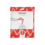 Brabantia PerfectFit Trash Bags (Size B/1.3 Gal) Thick Plastic Trash Can Liners with Drawstring Handles (40 Bags)