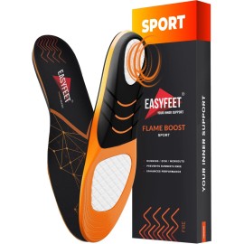 Running Athletic Shoe Insoles Men Women - Sport Insole - Shock Absorption Inserts - Walking Hiking Hockey Tennis Basketball - Orthotic Comfort Cushions Inserts Sneakers