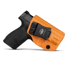 M&P Shield 9mm Holster, Carbon Fiber Kydex Holster IWB for Smith & Wesson M&P Shield 9mm .40 3.1 Barrel S&W Pistol - Inside Waistband Holster M&P Shield 9mm 40 Accessories - Orange, Right