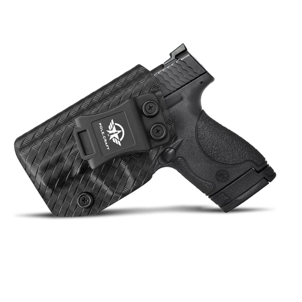 M&P Shield 9mm Holster, Carbon Fiber Kydex Holster IWB for Smith & Wesson M&P Shield 9mm .40 3.1 Barrel S&W Pistol - Inside Waistband Holster M&P Shield 9mm 40 Accessories - Black, Left